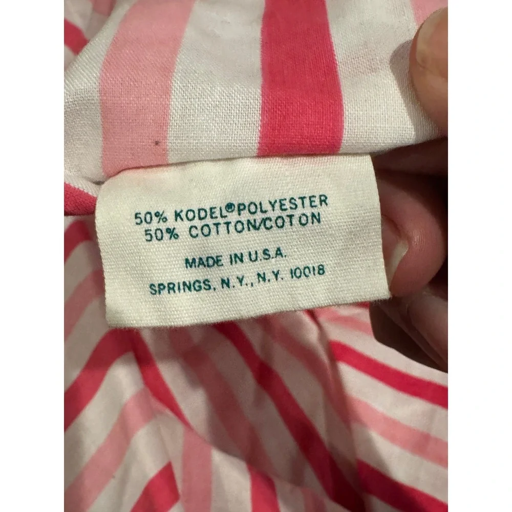 Springmaid Full Fitted Sheet 2 Pillowcases Pink Striped Vintage Striped 90s